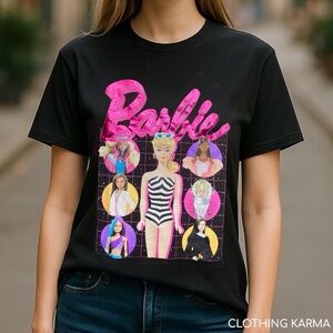 Barbie Hybrid XXXL (20) Pink Foil Graphic Print Doll T-Shirt Girl Power Career